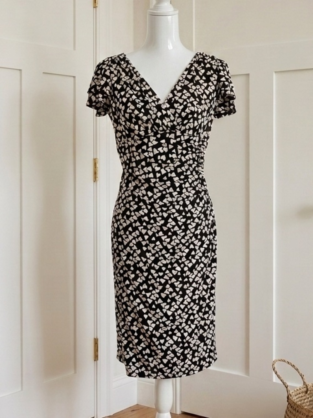 LAUREN Ralph Lauren Heart Print Surplice Wrap Dress — Sz 2